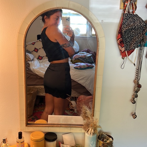 UO Lace Trim Silk Mini Skirt - Picture 6 of 6